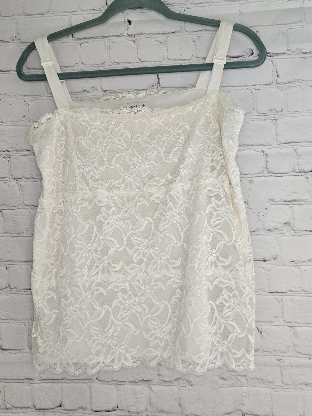 Coldwater Creek Ivory Tiered Lace Camisole Blouse Boho‎ Angel Etheral L